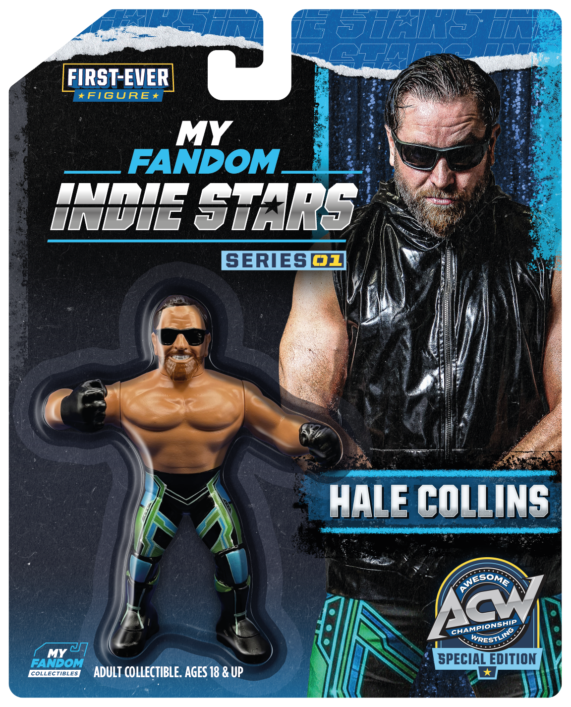 The Now (Vik Dalishus and Hale Collins) – MyFandom Indie Stars Wrestling Figure Bundle – ACW Edition – Blue and Green Variant Gear (Pre-Order)