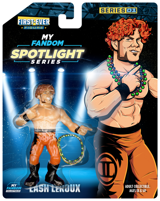 MyFandom Spotlight Series: Lash LeRoux – Limited Edition Retro Wrestling Figure – Orange Tights Variant (1 of 500) (Pre-Order)