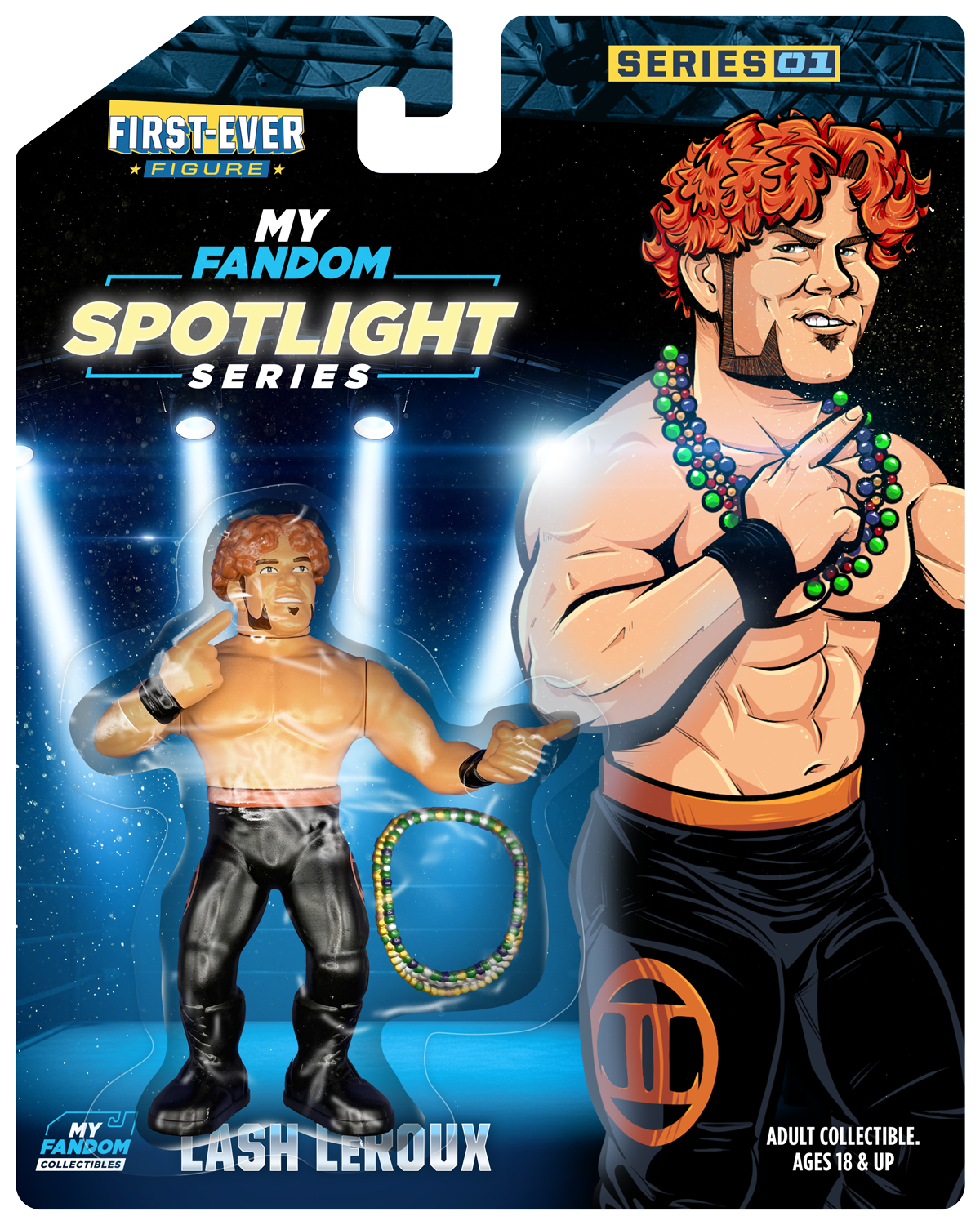 MyFandom Spotlight Series: Lash LeRoux – Limited Edition Retro Wrestling Figure – Black Tights Variant (1 of 500) (Pre-Order)