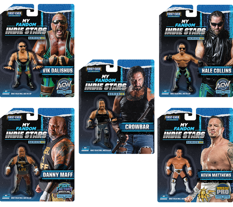 Core Set B – MyFandom Indie Stars Series 1 Wrestling Figure Bundle